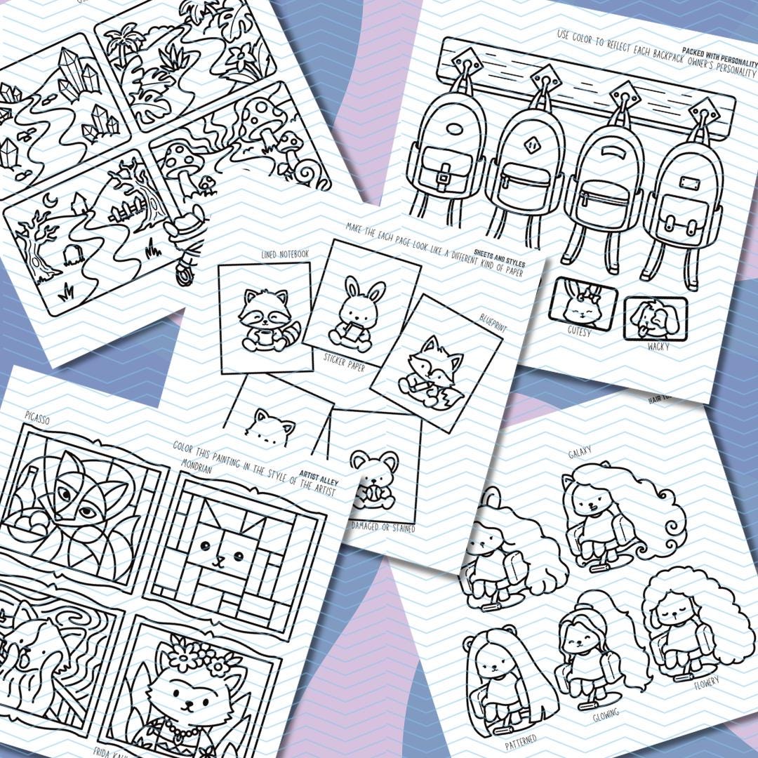 Guided Coloring Notes Color This Cozy Coloring Book: Guided Prompts, Animal Scenes (PDF/JPG ...