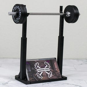 Suporte para cartão de visita com barra de agachamento, decoração de mesa fitness, impressão 3D, presente para personal trainer