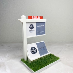 Personalized Real Estate Business Card Holder, Unique Sold Sign Design, Gift for Real Estate Agent, 3D Printed