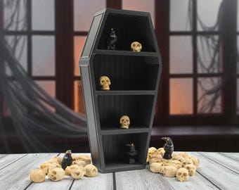 Mini Coffin Bookshelf 3D Printed For Tiny Books, Dark Academia & Spooky Home Decor, Perfect Gift For Readers