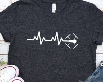 Drohne Pilot Herzschlag, Drone Pilot Shirt, Unisex Drone Shirt, Drone Pilot, Drone Team, ferngesteuertes Shirt, lustiges Drone Shirt