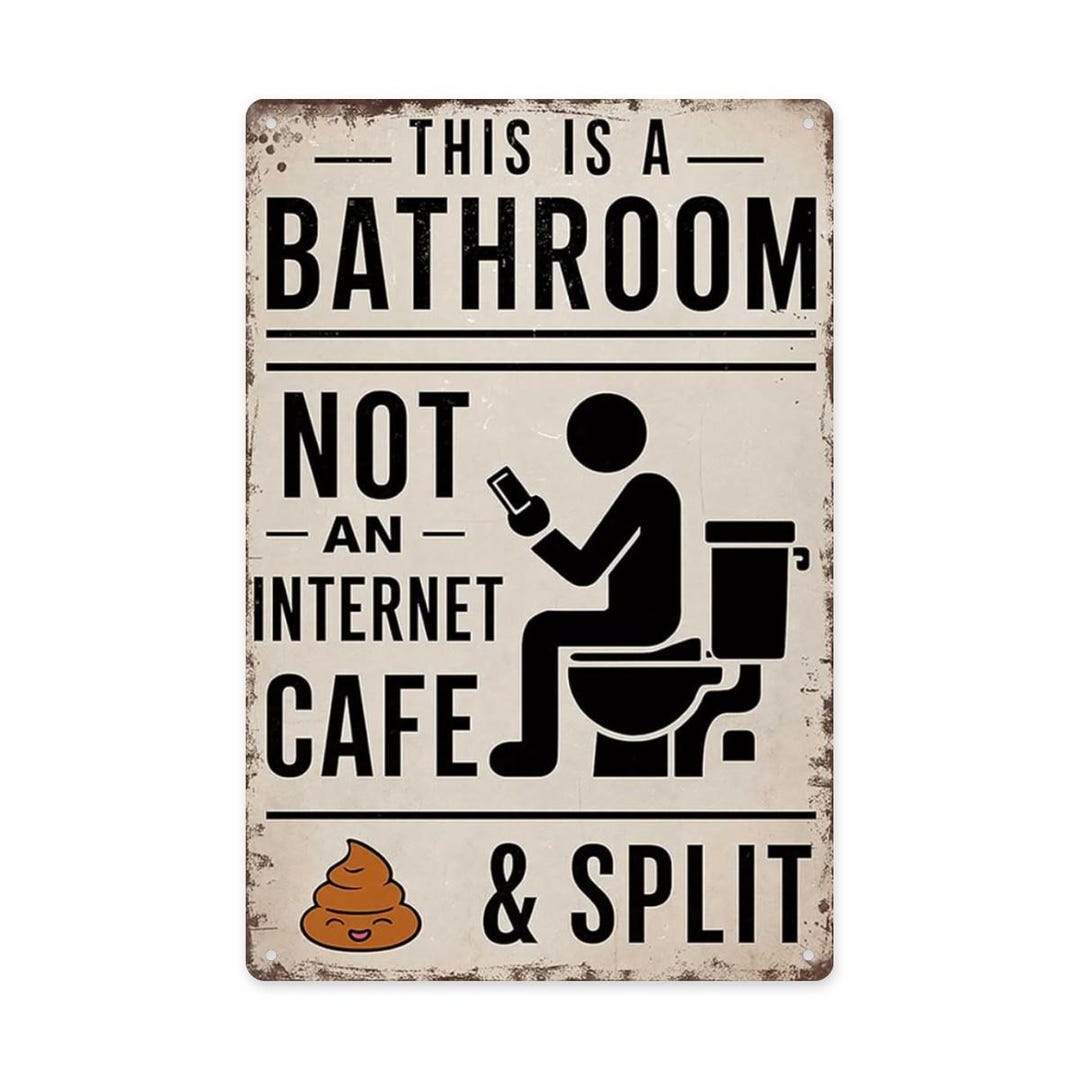 Vintage Funny Metal Tin Sign 8X12 Inch for Home Farmhouse Washroom ...