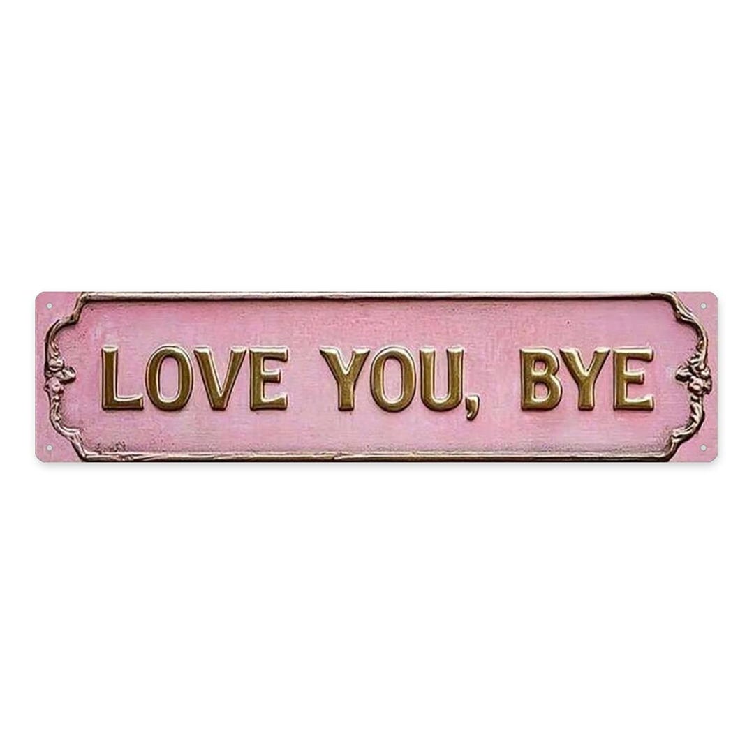 Vintage PINK Metal Sign Home Room Wall Bathroom Garden Decoration 16 X ...