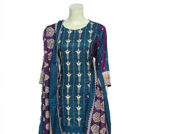 Pakistani and Indian style Embroidered & Printed Cotton Suits For Women's