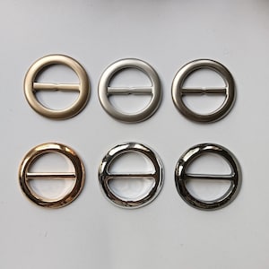 25mm to 50mm T-Shirt Slide Ring | Gold, Silver or Gun Black Plastic or Alloy Tri-glide in Matte or Shiny Metal Finish for Scarf, Belt, Ring
