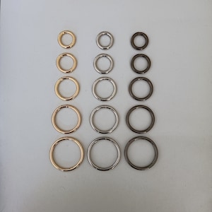 Metal O Rings & Webbing Belt Slides (15mm-38mm) | Gold, Silver, Gun Black | Handbag Straps, Loops