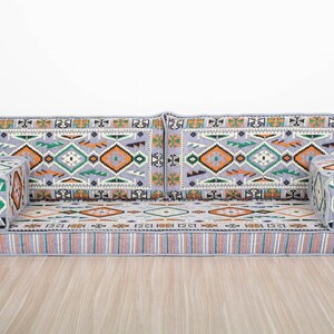 Arabic Bench Cushion, Pallet Sofa Cushion, Green Veranda Couches, Garden Pillow Set, Arabic Sofa Set, Ethnic Seating Set, Floor Sofa Pillow Gray