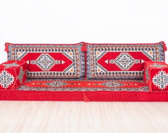 Arabic Seating Couch, Traditional Sofa Cover, Floor Cushion Set, Patio Couch Set, Moroccan Diwan Set, Living Room Sofa Set, Bench Cushion