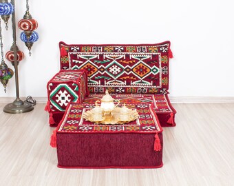 Seating Cushion, Bench Pillow, Arabic Sofa Set, Modular Floor Pillow, Balcony Sofa Set, Ethnic Seating Set, Pallet Sofa, Patterned Couches