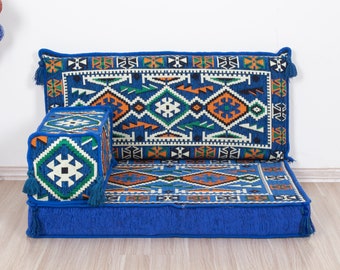 Canapé d'angle personnalisé, Bancs à motifs, Ensemble de fauteuils modulaires, Canapé de balcon, Coussin de canapé d'intérieur, Canapés de sol arabes, Canapé traditionnel