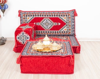 Red Arabic Majlis, Patterned Diwan, Moroccan Benches, Sectional Seatings, Porch Pillow Set, Minimal Pillow Cover Set, Floor Seating Cushion