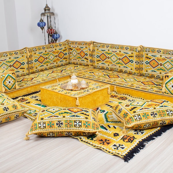 L Shaped Floor Sofa, Custom Arabic Diwan, Turkish Cushion Sofa, Outdoor Sofa Set, Sectional Loveseat, Sleeping Sofa, Meditation Floor Seat
