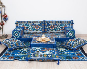 Diwan arabo personalizzato, fodera per cuscino fantasia, cuscino da pavimento etnico, arredamento per la casa Boho, sedile da balcone, divani marocchini, divano arabo