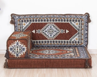 Balcony Floor Sofa, Minimal Floor Seatings, Custom Arabic Sofa, Separable Floor Cushion, Patterned Floor Couch, Moroccan Cushion Set