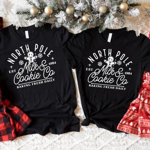 North Pole Milk & Cookie Co Sweatshirt, Santa Claus Christmas Shirt, Gingerbread Cookie Sweater, Christmas Collage Shirt, Holiday Gift Tees