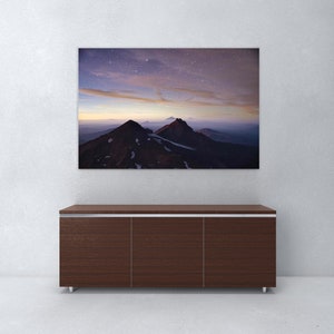 Mountain Night Art, Three Sisters Wilderness, Oregon Landscape Art, Mountain Landscape Metal Photo, Oregon Photography, Star Mountain Art