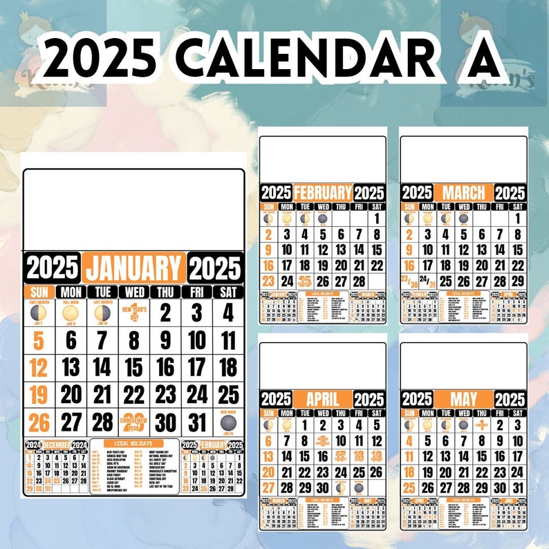 2025 PH Commercial Calendars 12 PAGES 10 COLORS - Etsy