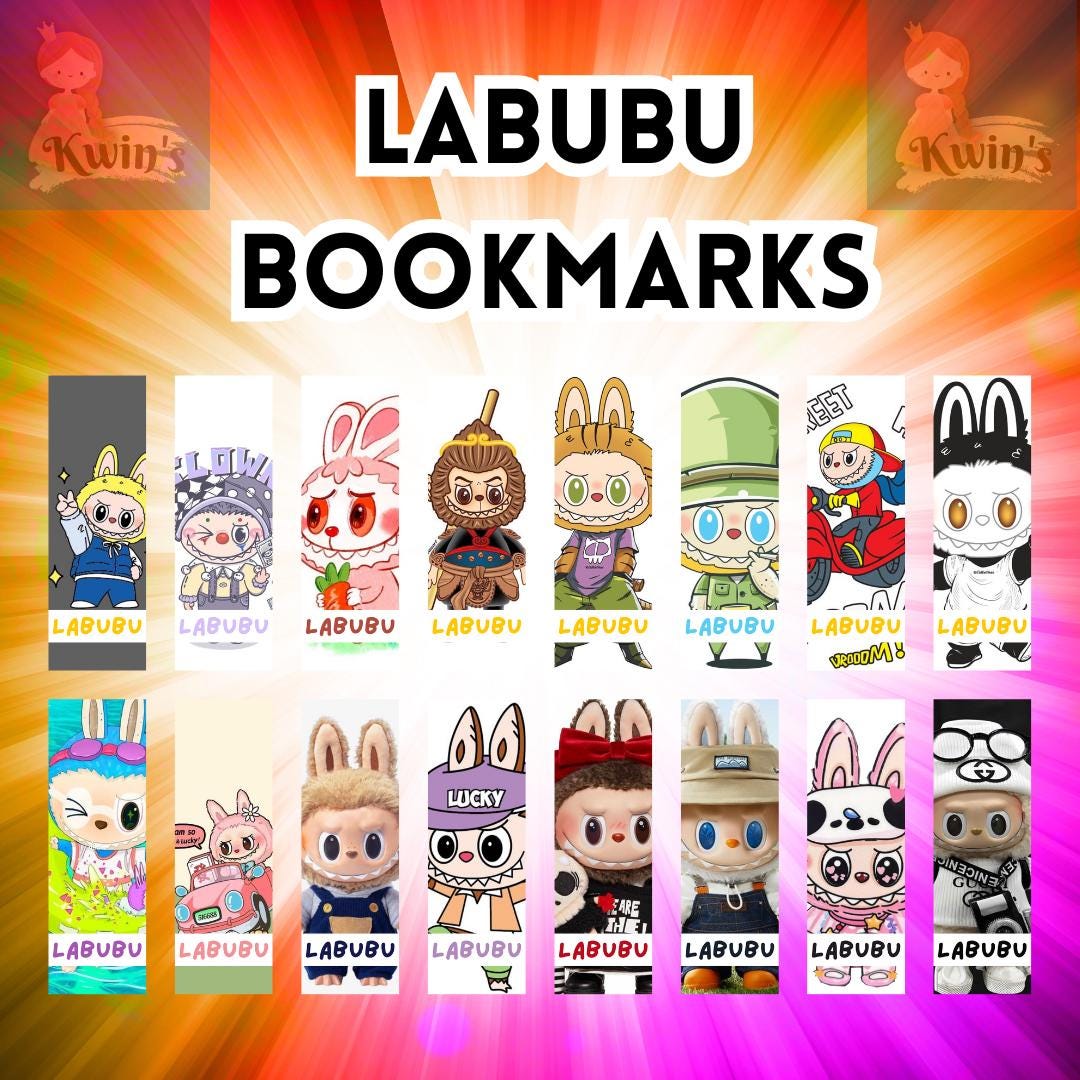 34 Labubu Bookmarks Templates Canva Editable - Etsy