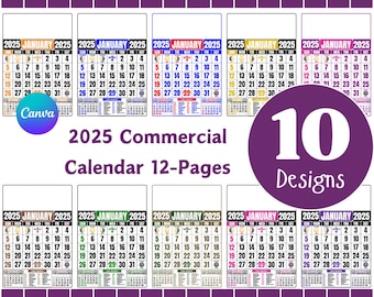 2025 PH Commercial Calendars 12 PAGES 10 COLORS
