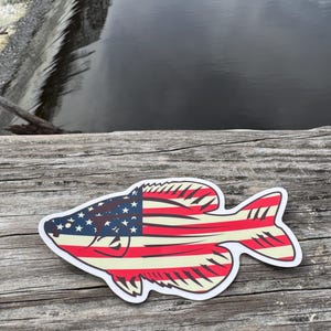 USA American Flag Crappie Sticker - Buy 2 Get 1 FREE