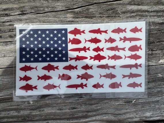 アメリカ国旗 魚ステッカー - 5インチ - 2枚購入で1枚無料 - Etsy 日本