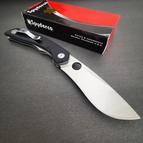 Knife SPYDERCO Pocket Knife - D2, Tourist Knife, Knife Camping, Hunting Knife, Military, Army, Folding Knife, Lockback Knife, Knives