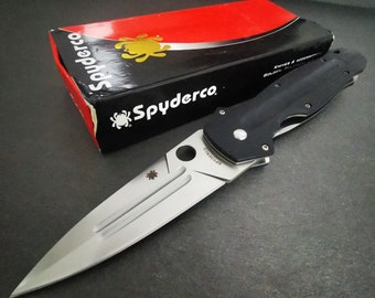 Knife SPYDERCO Pocket Knife CPM S30V, Micarta Handle Tourist Knife, Knife Camping, Hunting Knife, Folding Knife, Lockback Knife,