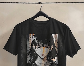 Pastel Goth Anime girl 90's style Unisex Garment-Dyed T-shirt