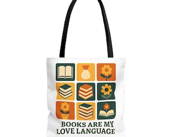 Book Lover Tote Bag | Retro Bookish Design, Teacher Gift