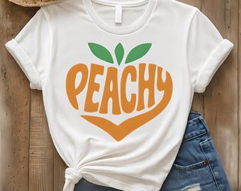 ピーチTシャツ｜レトロなフルーツ柄Tシャツ、サマースタイル