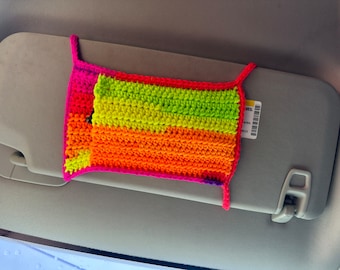 Crochet Car Visor Sunglasses Holder 2 pack- Sunglasses- Car Accessory- Visor pouch- Sunglasses pouch