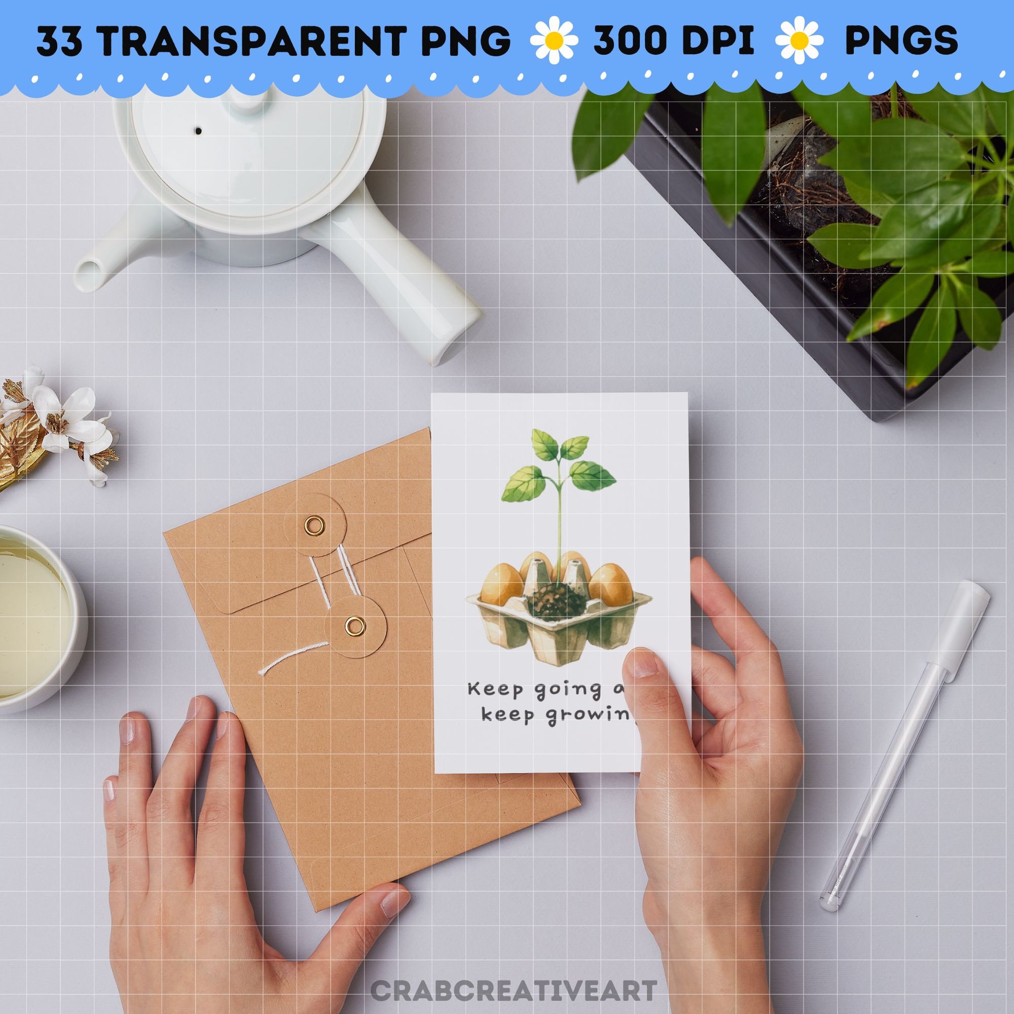 Watercolor Plant Sprouts Clipart, Plant Growth Process Illustrations