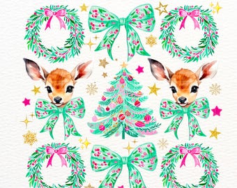 Coquette Christmas Bow Png - Preppy Christmas Png - Christmas Coquette Bow - Pastel Grandmillenial - Girls Christmas Bow -  Minimalist Xmas