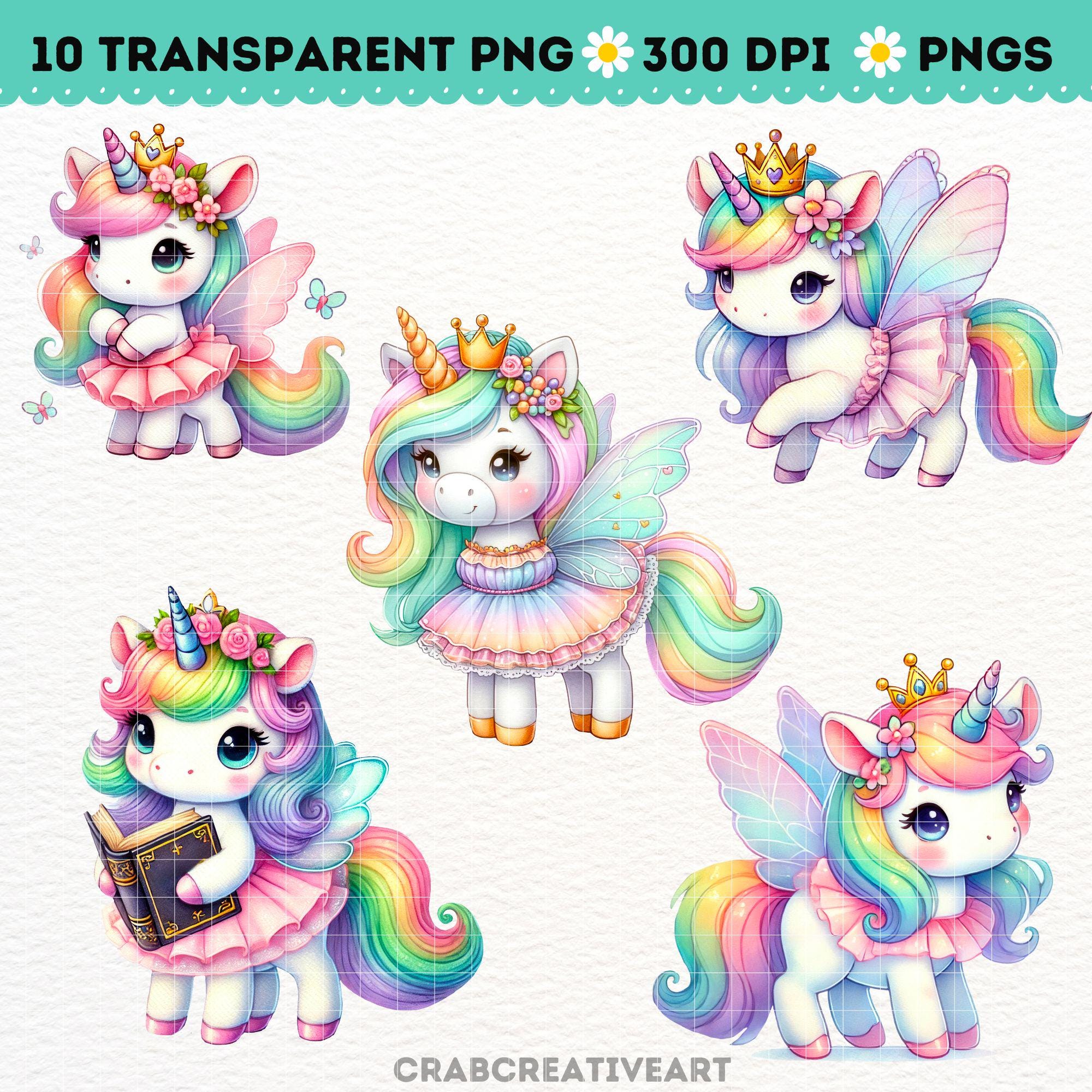 Fairy Unicorn PNG - Rainbow Unicorn Graphic - Watercolor Cute Unicorn ...