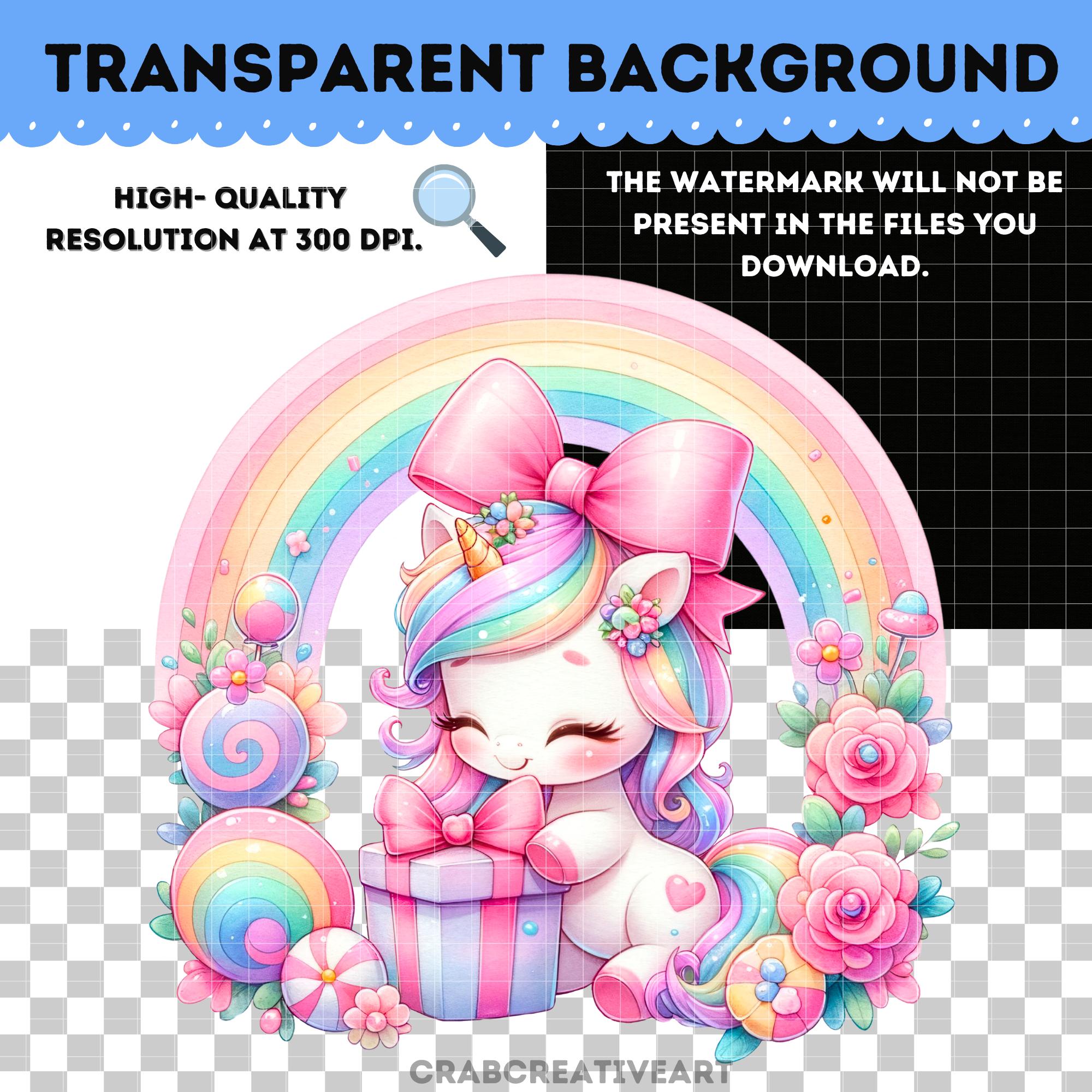 Floral Rainbow Unicorn Clipart - Pastel Baby Unicorns - Watercolor Baby ...