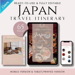 Japan Travel Itinerary Template, Editable Trip Itinerary, Printable Travel Guide, Mobile Travel Itinerary, Japan Trip Planner, Tour Planners