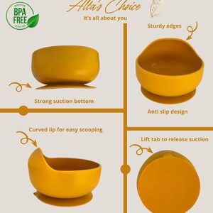 Silicone Baby and Toddler Feeding Set. BPA free. Suction bowl, spoon and fork, sippy cup, snack and straw lid. image 4