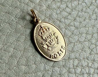 De 18k gouden vintage bedel of hanger - Swedish Police Shield