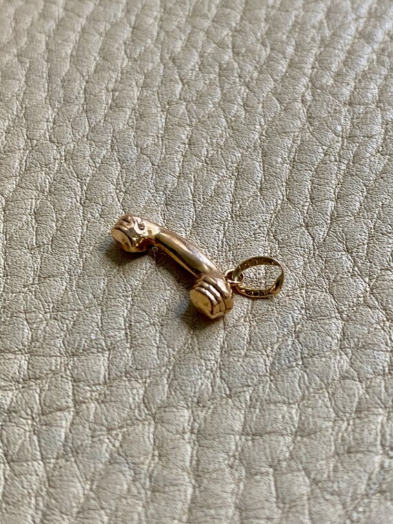 18k gold telephone pendant or charm