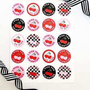 I Pick you Valentines  • Cherry Valentines • School Valentines • Valentines Cards  • Galentines • Instant Downlaod • Digital File