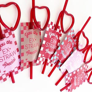 Ex-STRAW special Valentine • Valentinstagsanhänger • Schulvalentine • Galenties-Anhänger • Stroh Valentines • Sofort Download • Digitale Datei