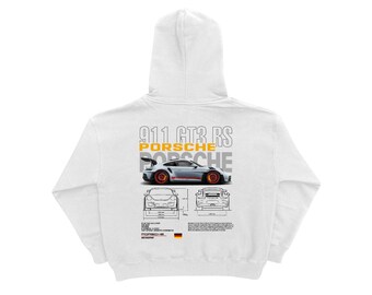 Sweat à capuche P*rsche Gt3 Rs - Sweat à capuche pour amateur de voitures rétro, Mode tendance, Cadeau unique, Vêtements automobiles, Design emblématique, Sweat à capuche P*rsche, Jdm, Unisexe