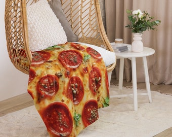 Pepperoni Pizza Sherpa blanket