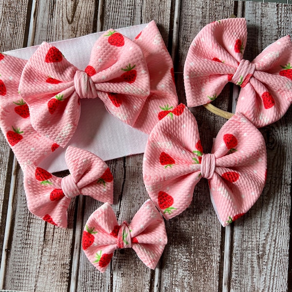 Strawberry Bows & Headwraps