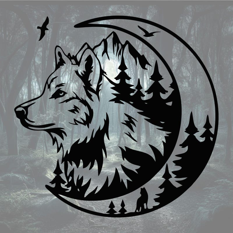Sticker mural loup - Etsy France
