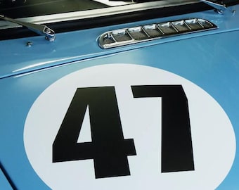 Sticker numéro de course personnalisé voiture – autocollant racing rallye – adhésif sport auto compétition