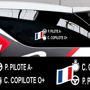 Autocollant pilote copilote personnalisé voiture | sticker prénom pare-brise | adhésif nom pour voiture