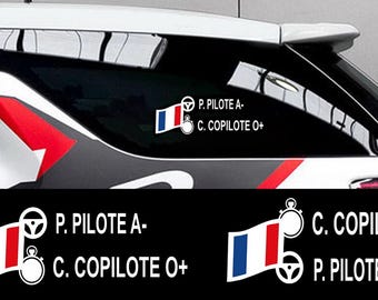 Autocollant pilote copilote personnalisé voiture | sticker prénom pare-brise | adhésif nom pour voiture