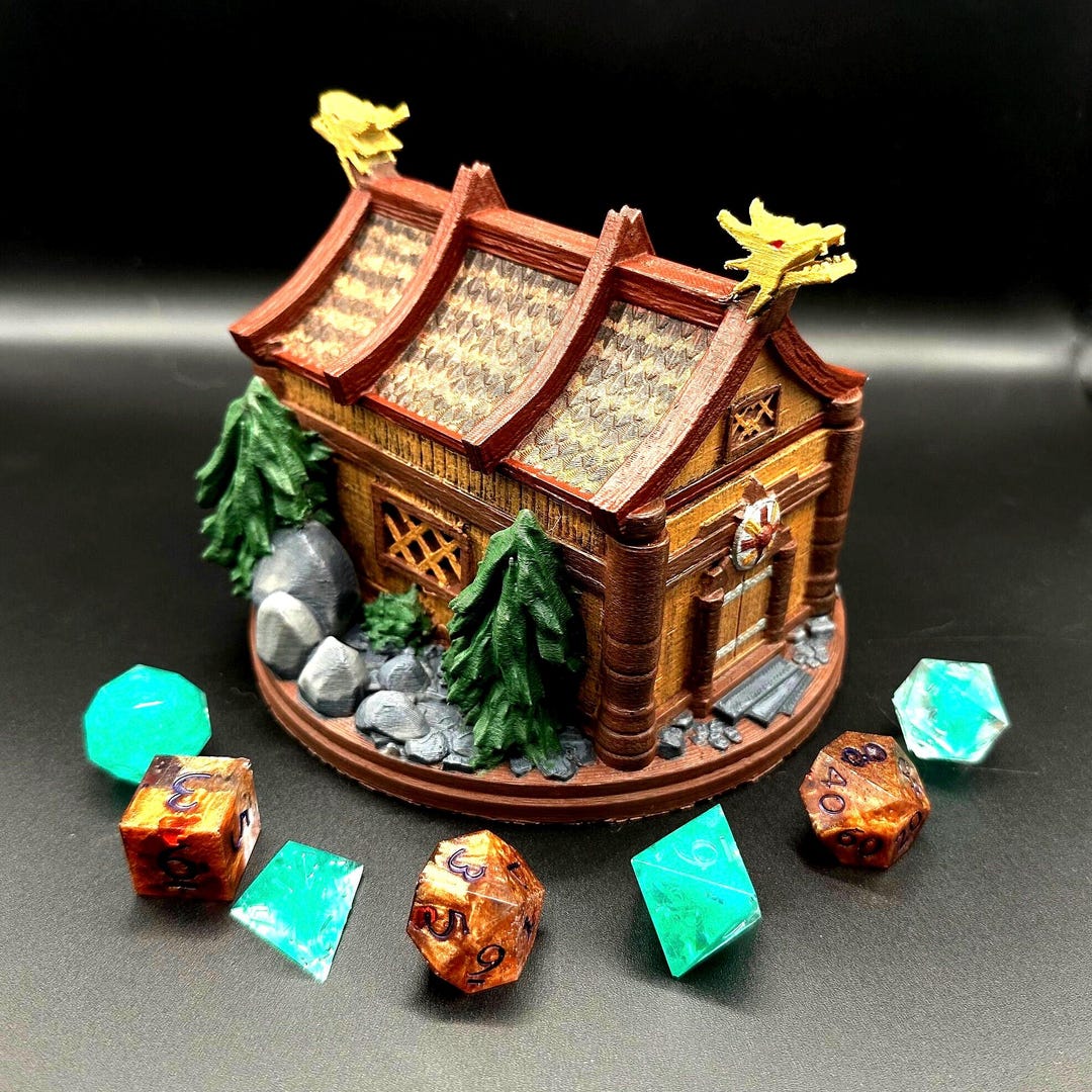 Viking Hut Dice Case: 3D Printed Tabletop Gaming With Resin Dice - Etsy