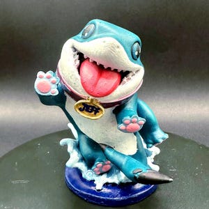 Jeff the Shark Statue: 3D Printed Chibi Figure (3.3in)